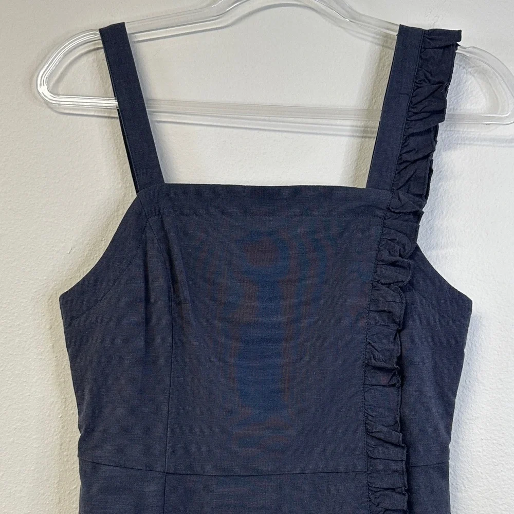 Modcloth Get Ready To Ruffle Navy Blue Mini Dress Women's Size 4 - Picture 3 of 7